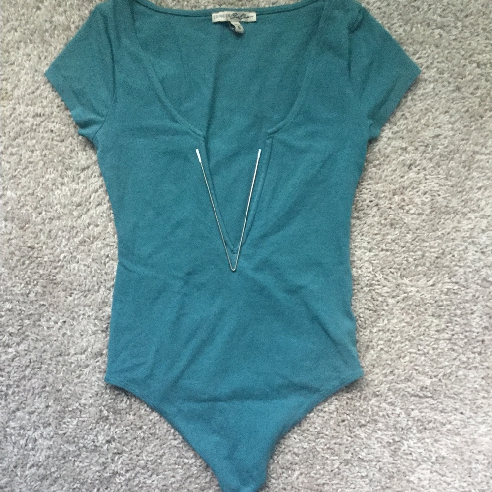 Deep V . Blue Top